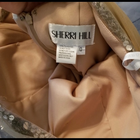 Sherri Hill Gold and Black Embellished Gown - Picture 8 of 8